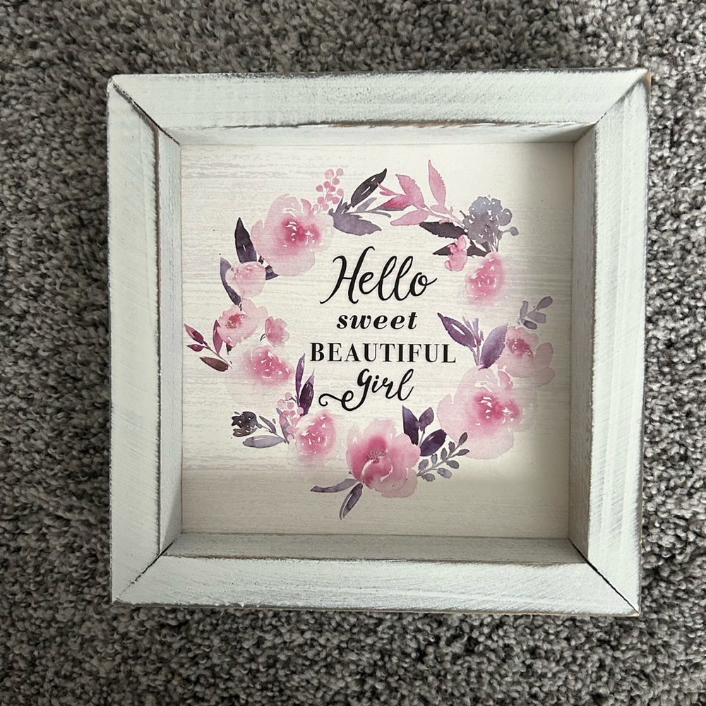 Hello sweet beautiful girl wall decor